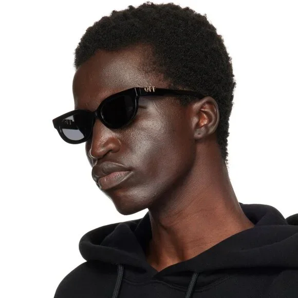 Off-White Men Sunglasses Black Grey Cat Eye OERI13D SPARKS 1007 NEW AUTHENTIC